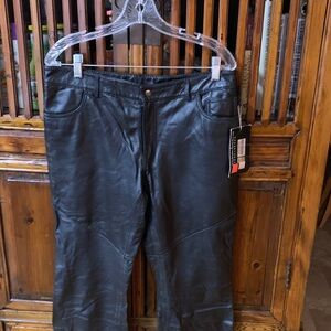 Harley Davidson Women's Black Leather Pants  Size 10
